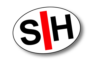 s h logo Slechthorendheid, beperkt horen, doof, gehoorverlies en doofheid symbool. Limited hear, deafness and hearing loss symbol.