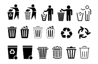 Afval prullenbak container symbool pictogram icoon Mark Rademaker Fotografie Fotograaf Assen